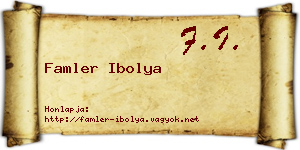 Famler Ibolya névjegykártya